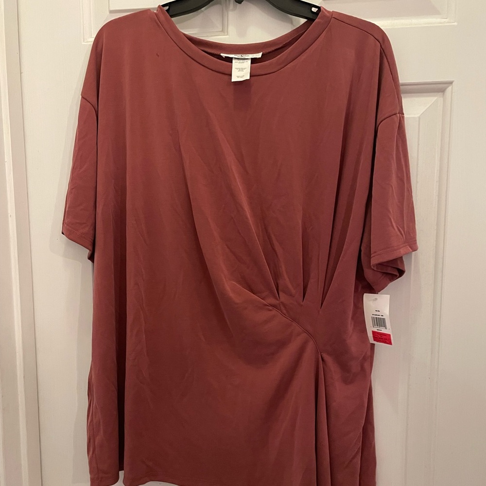 Moa Moa Pink Asymmetrical Short Sleeve Tee